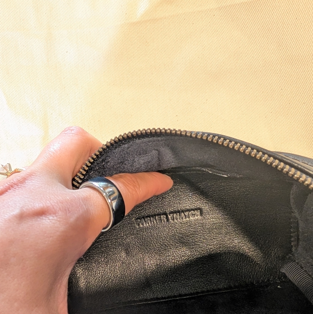Parker Thatch Bon Bon East West Baguette Bag Black Leather - Picture 7 of 12